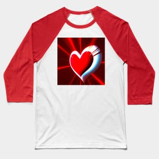 3D Look Artificial Intelligence Art Heart of Jesus Divine Mercy Abstract Expressionism Baseball T-Shirt